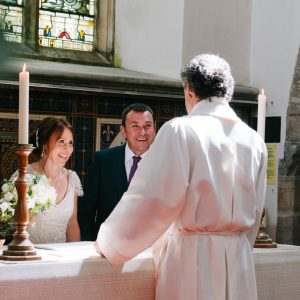 "We have been welcomed very warmly by Dave and the congregation at St Oswald's every time we have attended Sunday services there. Dave gave us a very personal, relaxed and entertaining wedding service which we will treasure forever. The tradition of tying the church gates together by local children for the bride and groom to cut through is delightful and was a lovely surprise when we left Church. We look forward to every opportunity we get to revisit." Suzie & Mark